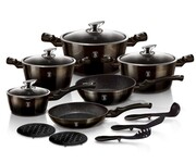 Zestaw garnków BERLINGER HAUS 18 ele. Metallic Shiny Black BH-6614