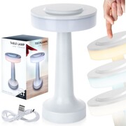 Lampka stołowa LED biała bezprzewodowa 3 tryby świecenia 21cm VILDE 569987
