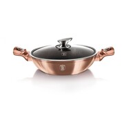 Wok Garnek z powłoką granitową 30cm 4.4L BERLINGER HAUS Metallic Line Rosegold BH-7100