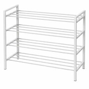 Metalowa półka na buty obuwie regał stojak organizer 5 poziomów biała 65.5x70x26cm BRUNBESTE BB-3548