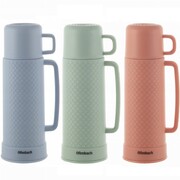 Termos bidon turystyczny podróżny z kubeczkiem i szklanym wkładem 600ml 3 kolory OFENBACH OB-101324