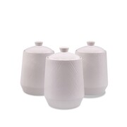 Zestaw 3 pojemników ceramicznych na kawę herbatę i cukier MAESTRO WHITE MR-20002-03CS