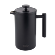 Zaparzacz do herbaty kawy French Press 1.0L, podwójne ścianki, drewniany uchwyt KINGHOFF KH-1996