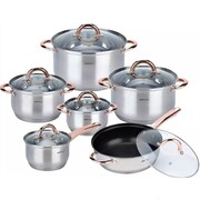 Zestaw garnków stalowych 12 ele. KINGHOFF Rosegold KH-1765