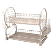 Suszarka do naczyń stojąca dwupoziomowa 51x25x37 metalowa beżowa BRUNBESTE BB-4029
