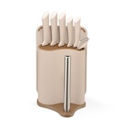 Zestaw noży w bloku noże obieraczka deska uchwyt na ręcznik beżowy MAESTRO MR-1413-BEIGE