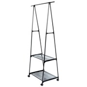 Wieszak stojący na ubrania metalowy czarny na kółkach 88x44x160cm VILDE 568022