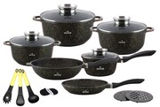 Zestaw garnków z powłoką marmurowo-ceramiczną 17 ele. ZILNER Gold ZL-7215