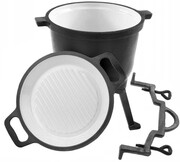 Kociołek żeliwny myśliwski 8L emaliowany z patelnią grillową ROSSNER mk-204