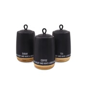 Zestaw 3 pojemników ceramicznych na kawę herbatę i cukier MAESTRO Eco Style MR-20029-03CS