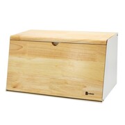 Chlebak dwustronny bambusowy stal pojemnik na chleb skośny biały BRUNBESTE BB-4259