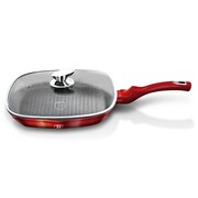 Patelnia z powłoką granitową grill 28cm BERLINGER HAUS Metallic Line Burgundy BH-1613-N