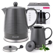 Czajnik elektryczny bezprzewodowy ceramiczny 1200W 1.2L czarny KAMILLE KM-1732