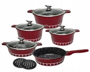 Zestaw garnkow marmurowych 11 ele. EDEL HOFF EH-7963 Burgund