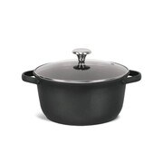 Garnek z pokrywką indukcja gaz 24cm 4.6L czarny MAESTRO MR-4027-24