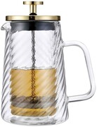 Zaparzacz do kawy herbaty szklany 1000ml French Press złoty KLAUSBERG KB-7767
