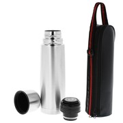 Termos do kawy na herbatę stalowy z pokrowcem 0.75L srebrny BRUNBESTE BB-1051