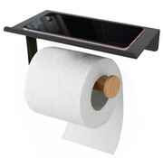 Uchwyt na papier toaletowy z półką TADAR TD-4981 czarny
