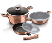 Zestaw garnków granitowych 6 ele. BERLINGER HAUS Metallic Line Rosegold BH-7051