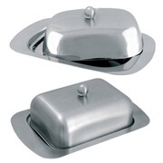 Maselniczka maselnica metalowa srebrna pojemnik na masło MAESTRO MR-1650