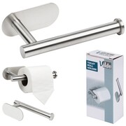 Uchwyt wieszak na papier toaletowy stalowy srebrny VILDE 568072