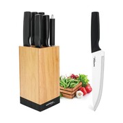 Zestaw noży kuchennych w bloku 7-ele noże komplet MASTERPAN MP-6008