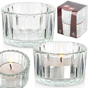 Świecznik szklany na świeczki tealight 5.7cm 2 sztuki HOME STYLING COLLECTION 568095