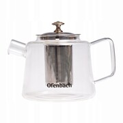 Dzbanek zaparzacz szklany do herbaty ziół na gaz 1100ml OFENBACH OB-100617L