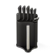 Zestaw noże w bloku, obieraczka, deska, uchwyt na ręcznik czarny MAESTRO MR-1413-BLACK