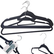 Wieszaki na ubrania welurowe czarne obrotowe 45x23.5cm 5 sztuk ORION 830747