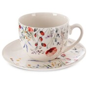 Filiżanka do kawy ze spodkiem porcelanowa biała MAKI 260ml ORION 129661