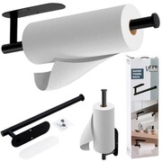 Wieszak UCHWYT na ręcznik papierowy kuchenny ścienny stalowy czarny VILDE 229137