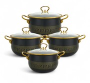 Garnki emaliowane zestaw garnków na gaz indukcję 8-ele 18/20/22/24CM MASTERPAN MP-2659
