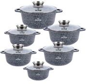 Zestaw 6 garnków marmurowych 16/20/20/22/24/28cm ZILNER Grey ZL-7086