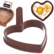 Forma do smażenia jajek naleśników pancake silikonowa brązowa serce SILLINIE ORION 151716
