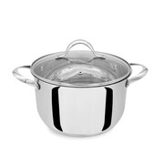 Garnek stalowy z pokrywką na indukcję gaz 22cm 4.5L MAESTRO MR-3519-22