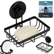 Półka pod prysznic do łazienki łazienkowa metalowa czarna na przyssawkę 13.5x10.5x11.5cm BATHROOM SOLUTIONS 567010