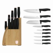 Zestaw noży w bloku bambusowym 10-ele BERLINGER HAUS Black Rose BH-2760