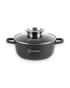 Garnek ceramiczny z pokrywką 28CM 6,5L na indukcję gaz czarny MASTERPAN MP-2117