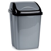 Kosz na śmieci plastikowy śmietnik szary błyszczący 16L do kuchni ORION 731356