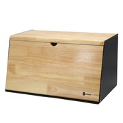 Chlebak dwustronny bambusowy stal pojemnik na chleb skośny czarny BRUNBESTE BB-4258