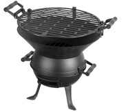 Grill ogrodowy żeliwny węglowy z rusztem okrągły duży ciężki BRUNBESTE BB-2645