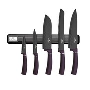 Zestaw noży z listwą magnetyczną 6 elementów BERLINGER HAUS Purple Eclipse BH-2681