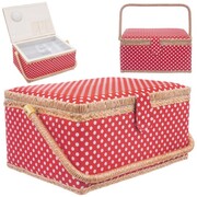 Niciarka czerwona w grochy 24x18x12cm ORION 154021