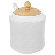 Cukierniczka z łyżeczką porcelanowa biała cukiernica pojemnik na cukier WHITELINE 350 ml ORION 126715