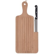 Deska do krojenia pieczywa bambusowa + nóż EXCELLENT HOUSEWARE 128003