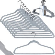 Wieszaki na ubrania welurowe szare obrotowe 45x24.5cm 10 sztuk VILDE 569964