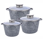 Zestaw 3 garnków marmurowych 14L + 10L + 6.2L ZILNER Grey ZL-8557