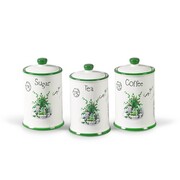 Zestaw 3 pojemników ceramicznych na kawę, herbatę i cukier MAESTRO FANTASY MR-20065-03cs