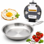 Patelnia stalowa 28CM ze stali nierdzewnej indukcja MASTERPAN MP-2395